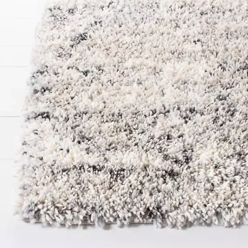 Gray and Ivory Fontana Shag Area Rug, 5x7