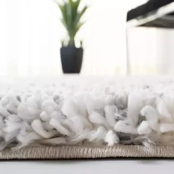 Gray and Ivory Fontana Shag Area Rug, 8x10