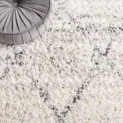 Gray and Ivory Fontana Shag Area Rug, 8x10