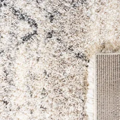 Gray and Ivory Fontana Shag Runner, 2x8