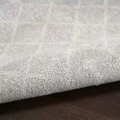 Gray and Ivory Moroccan Trellis Area Rug, 7x9