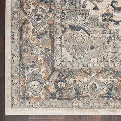 Gray and Ivory Nadia Medallion Area Rug, 4x6