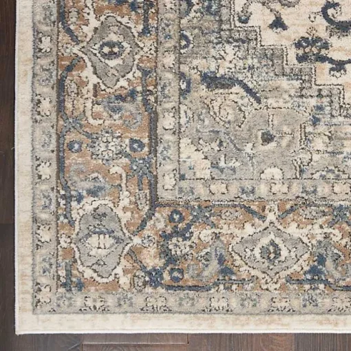 Gray and Ivory Nadia Medallion Area Rug, 4x6