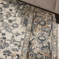 Gray and Ivory Nadia Medallion Area Rug, 4x6