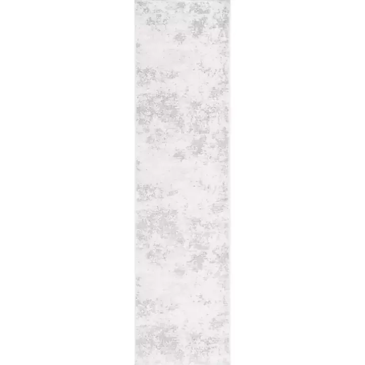 Gray and Ivory Whisper Abstract Runner, 2x8