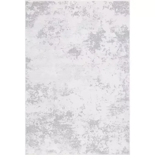 Gray and Ivory Whisper Abstract Area Rug, 8x10