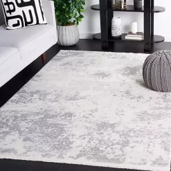 Gray and Ivory Whisper Abstract Area Rug, 8x10