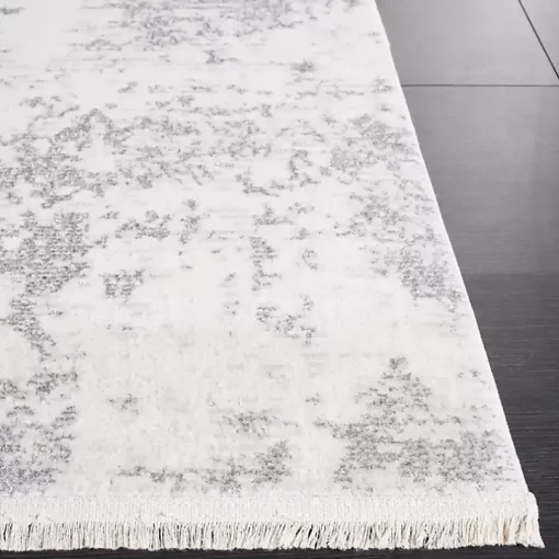 Gray and Ivory Whisper Abstract Area Rug, 8x10