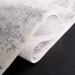 Gray and Ivory Whisper Abstract Runner, 2x8