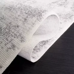 Gray and Ivory Whisper Abstract Area Rug, 6x6