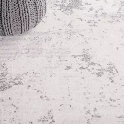 Gray and Ivory Whisper Abstract Runner, 2x8