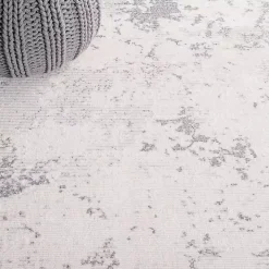 Gray and Ivory Whisper Abstract Area Rug, 6x6