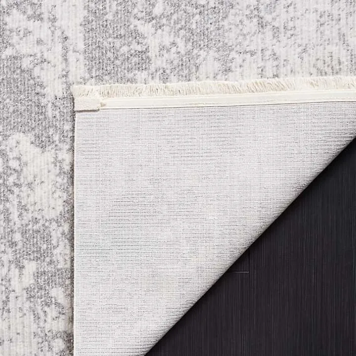 Gray and Ivory Whisper Abstract Runner, 2x8