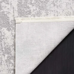 Gray and Ivory Whisper Abstract Area Rug, 6x6