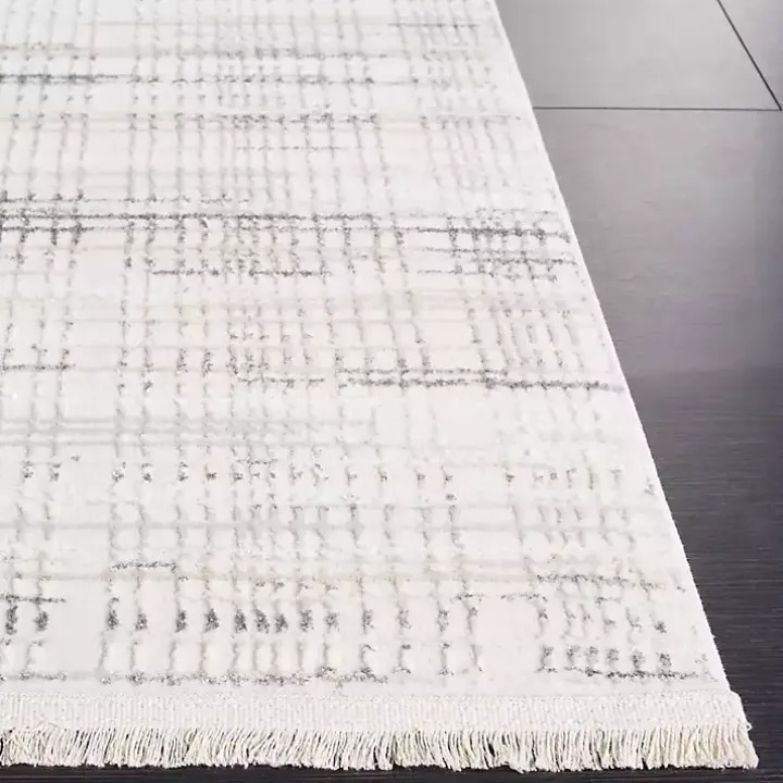 Gray and Ivory Whisper Striated Area Rug, 5x7