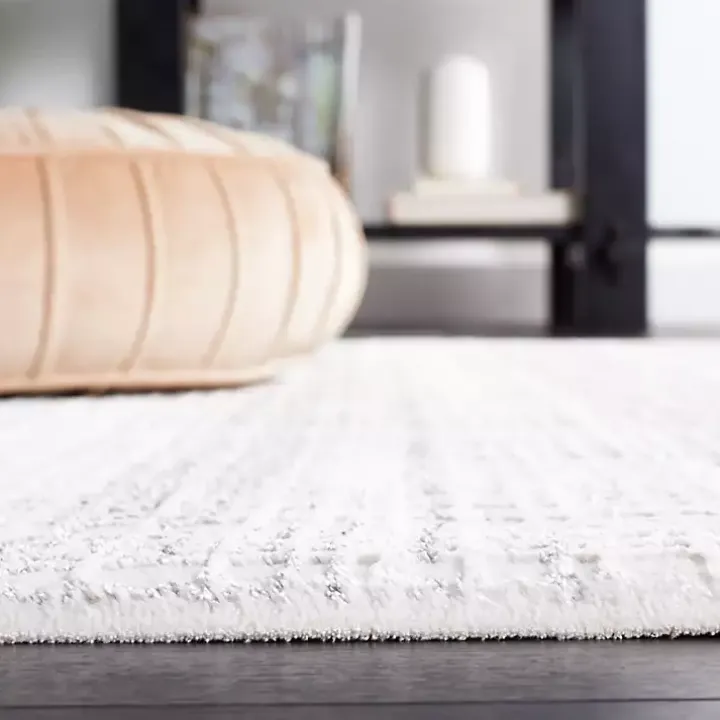 Gray and Ivory Whisper Striated Area Rug, 5x7