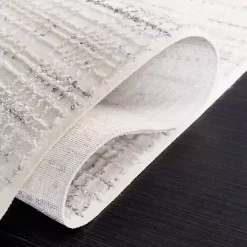 Gray and Ivory Whisper Striated Area Rug, 5x7