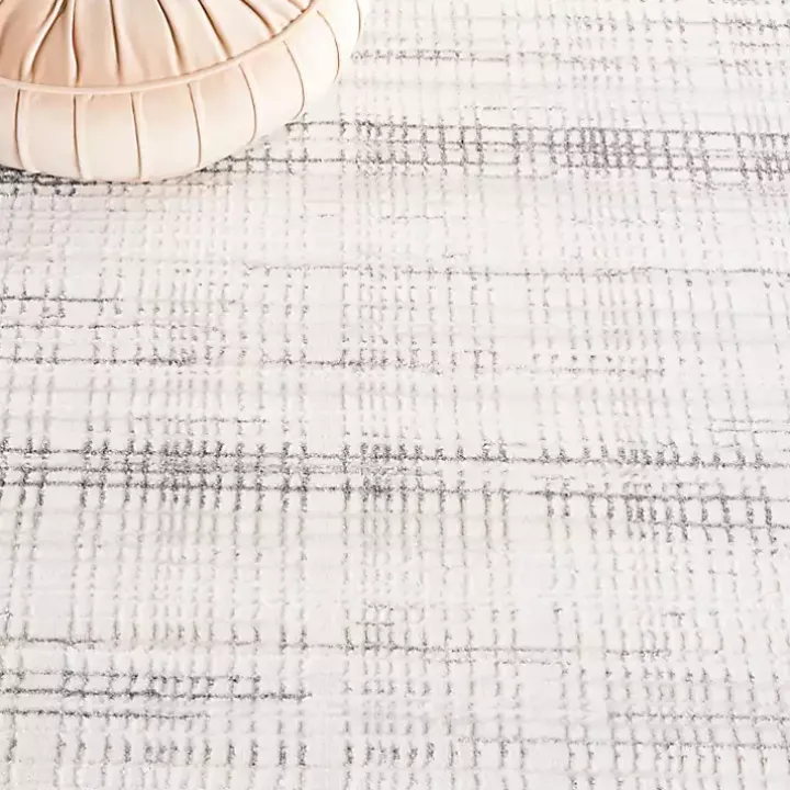 Gray and Ivory Whisper Striated Area Rug, 5x7