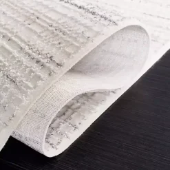 Gray and Ivory Whisper Striated Runner, 2x8