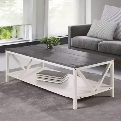 Gray and White Barnwood Coffee Table
