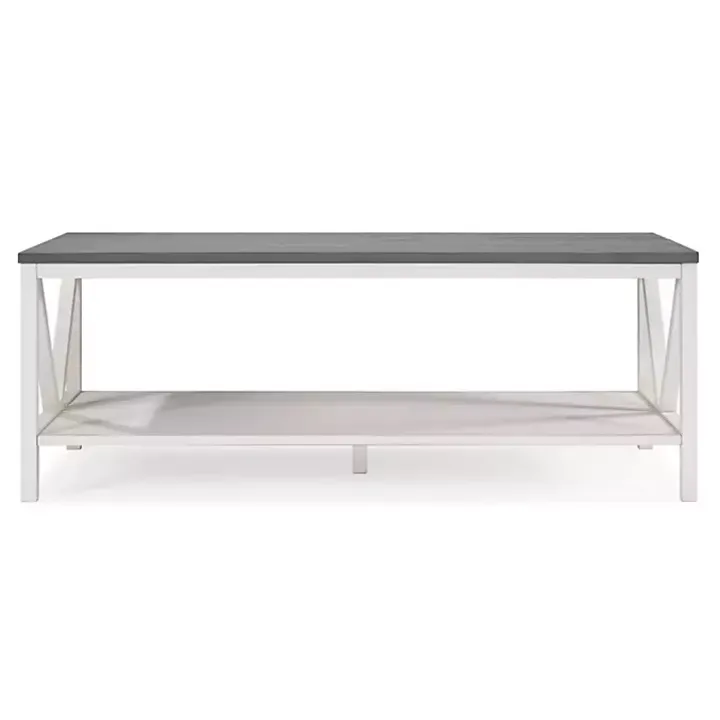 Gray and White Barnwood Coffee Table