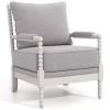 Gray and White Beaded Frame Accent Chair