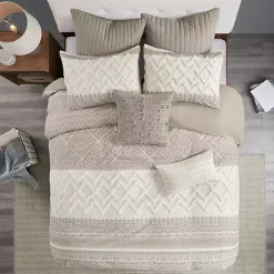 Gray and White 3-pc. California King Duvet Set