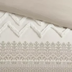 Gray and White 3-pc. California King Duvet Set