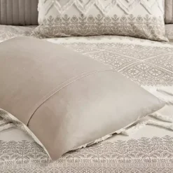 Gray and White 3-pc. California King Duvet Set