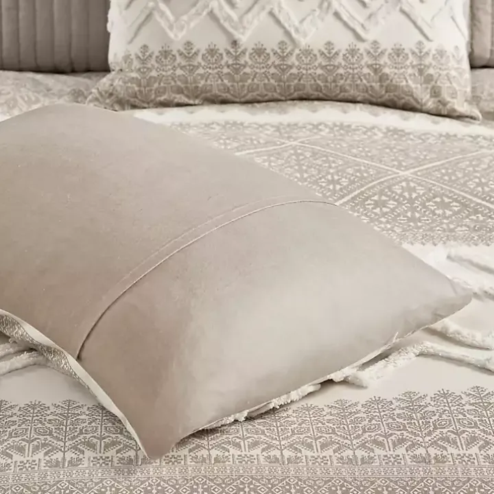 Gray and White 3-pc. California King Duvet Set