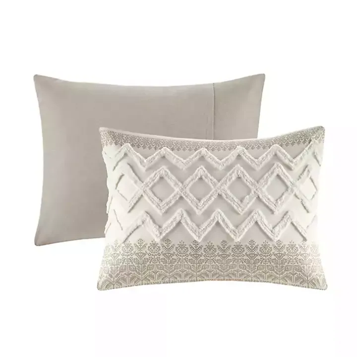 Gray and White 3-pc. California King Duvet Set