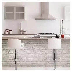 Gray and White Rustic Brick Peel & Stick Wallpaper