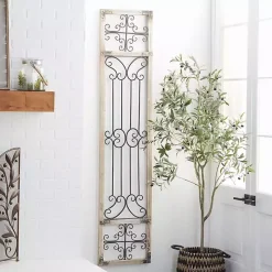 Gray Angelic Scrollwork Panel Wall Plaque