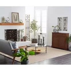 Gray Angelic Scrollwork Panel Wall Plaque