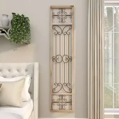 Gray Angelic Scrollwork Panel Wall Plaque