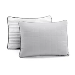 Gray Box Stitch Cotton Full/Queen 3-pc. Quilt Set