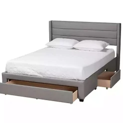 Gray Braylon Upholstered 3-Drawer Queen Bed