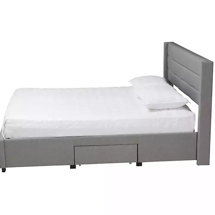 Gray Braylon Upholstered 3-Drawer Queen Bed