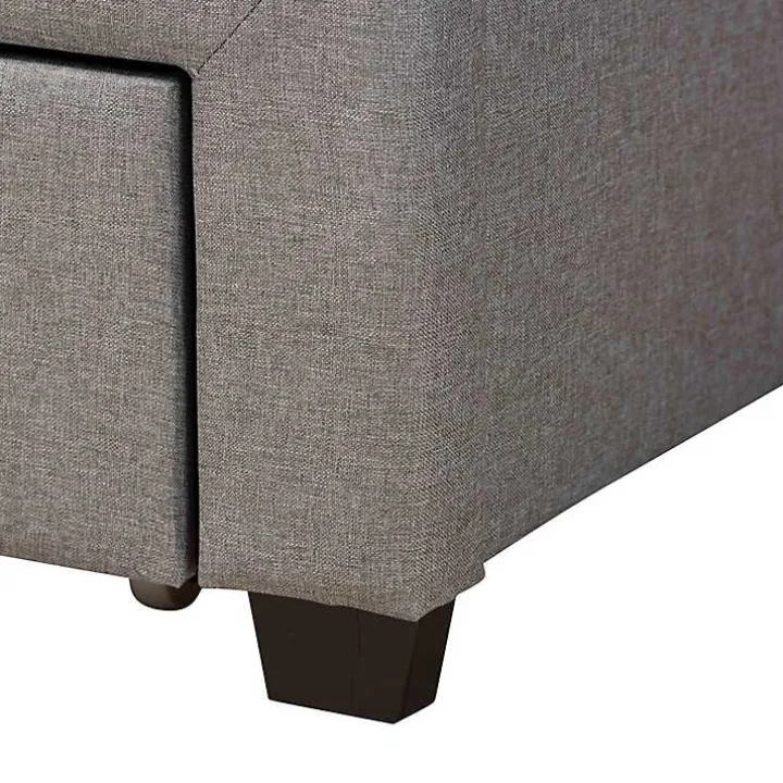 Gray Braylon Upholstered 3-Drawer Queen Bed
