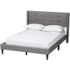 Gray Button Tufted Headboard Full Platform Bed