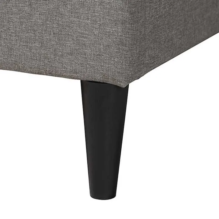 Gray Button Tufted Headboard Full Platform Bed