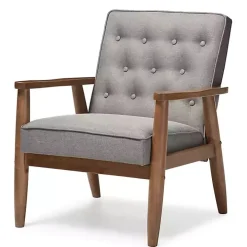Gray Button-Tufted Sawyer Accent Chair