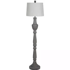 Gray Carved Urn Floor Lamp