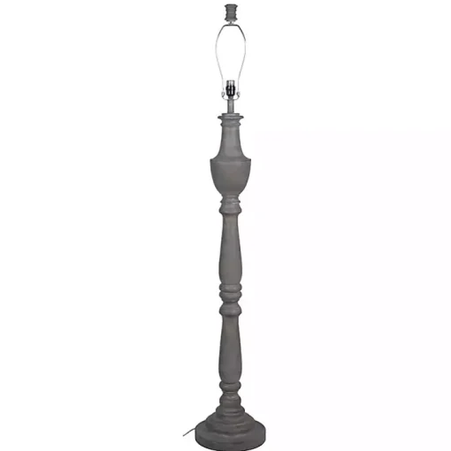 Gray Carved Urn Floor Lamp