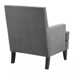 Gray Charlie Track Arm Club Accent Chair