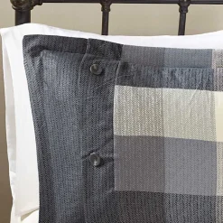 Gray Check California King 7-pc. Comforter Set
