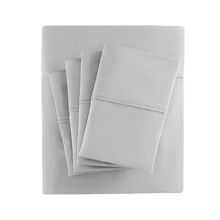 Gray Cotton Blend Sateen 6-pc. Queen Sheet Set