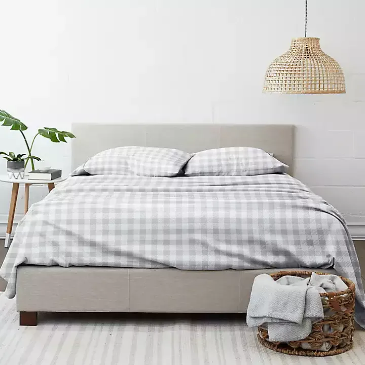 Gray Country Plaid 3-pc. Twin Sheet Set