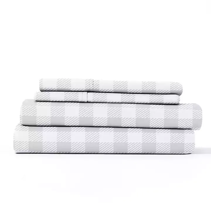 Gray Country Plaid 3-pc. Twin Sheet Set