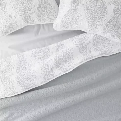 Gray Damask Reversible 2-pc. Twin Quilt Set